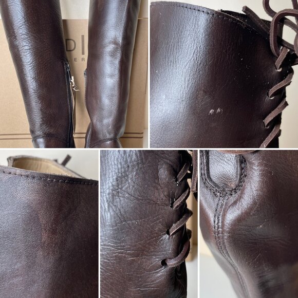 BED STU Manchester Distressed Brown Leather Tall Riding Boots BEDSTU Size 7 - Picture 9 of 16